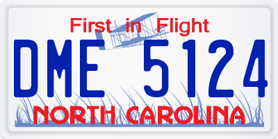 NC license plate DME5124