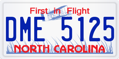 NC license plate DME5125