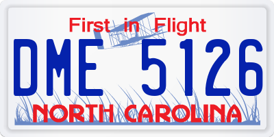 NC license plate DME5126