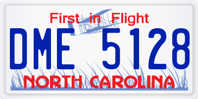 NC license plate DME5128
