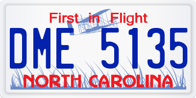 NC license plate DME5135