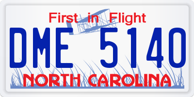 NC license plate DME5140