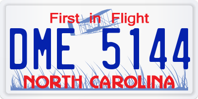 NC license plate DME5144