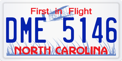 NC license plate DME5146
