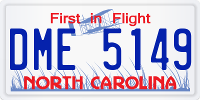 NC license plate DME5149