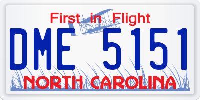 NC license plate DME5151