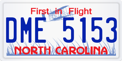 NC license plate DME5153