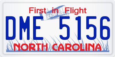 NC license plate DME5156