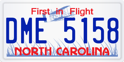NC license plate DME5158