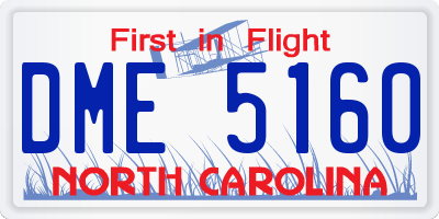 NC license plate DME5160