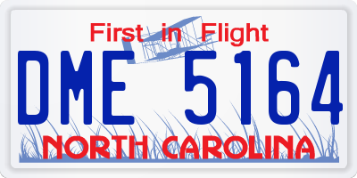 NC license plate DME5164