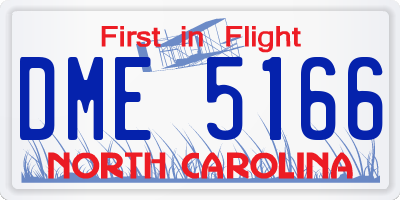NC license plate DME5166