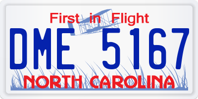 NC license plate DME5167