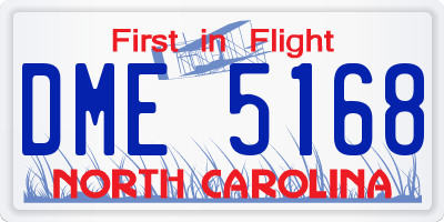 NC license plate DME5168