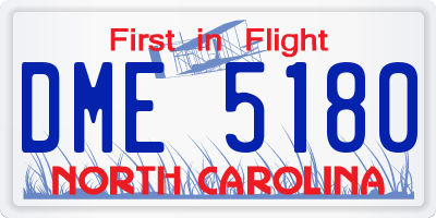 NC license plate DME5180