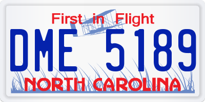 NC license plate DME5189