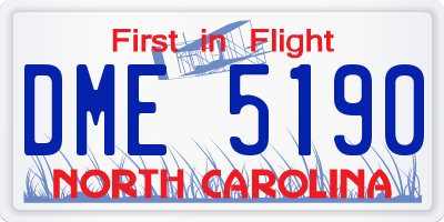 NC license plate DME5190