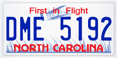 NC license plate DME5192