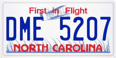 NC license plate DME5207
