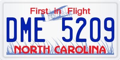 NC license plate DME5209