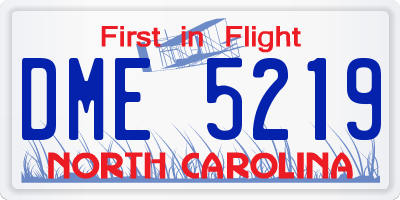 NC license plate DME5219
