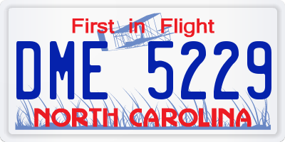 NC license plate DME5229