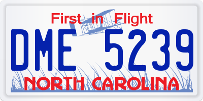 NC license plate DME5239