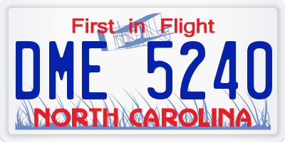 NC license plate DME5240