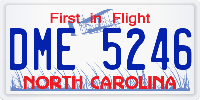 NC license plate DME5246