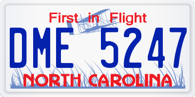 NC license plate DME5247