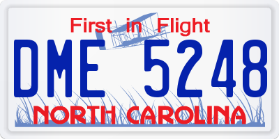 NC license plate DME5248