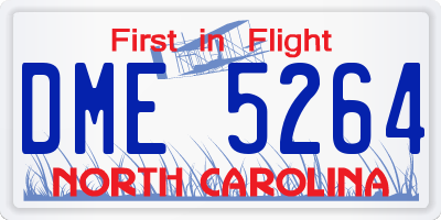 NC license plate DME5264