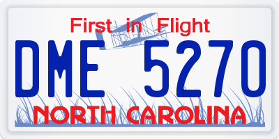 NC license plate DME5270