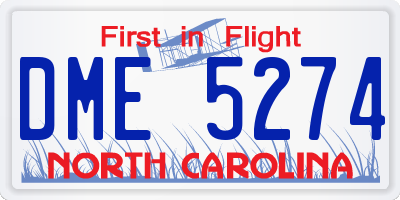 NC license plate DME5274