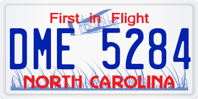 NC license plate DME5284