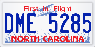 NC license plate DME5285