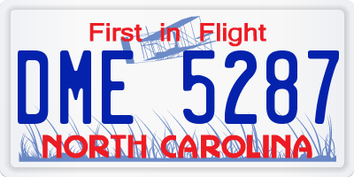 NC license plate DME5287