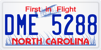 NC license plate DME5288