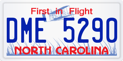 NC license plate DME5290