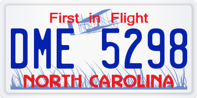 NC license plate DME5298