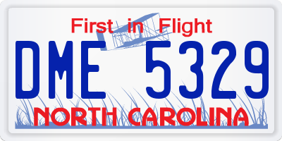 NC license plate DME5329
