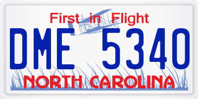 NC license plate DME5340