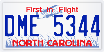 NC license plate DME5344