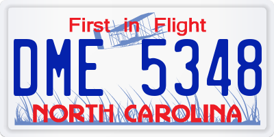 NC license plate DME5348