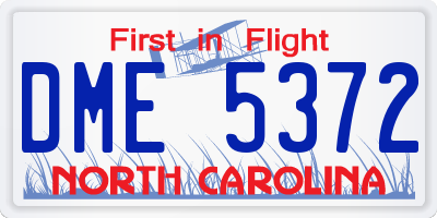 NC license plate DME5372