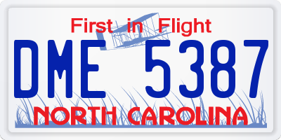 NC license plate DME5387