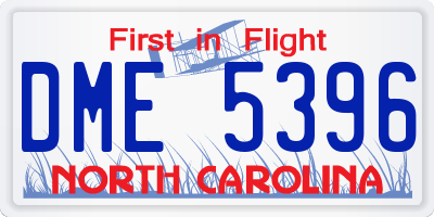 NC license plate DME5396
