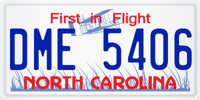 NC license plate DME5406