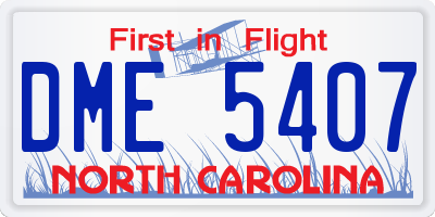 NC license plate DME5407