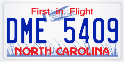NC license plate DME5409